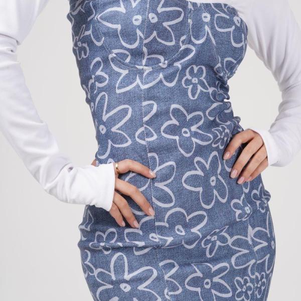 Vestido denim flores